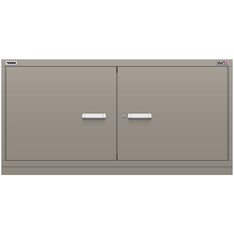 Vidmar Shelf Cabinet, Shallow, 2 Shelf, w/ Hinged Doors, 60" W 21.4" D 30" H (DLD1551AL)