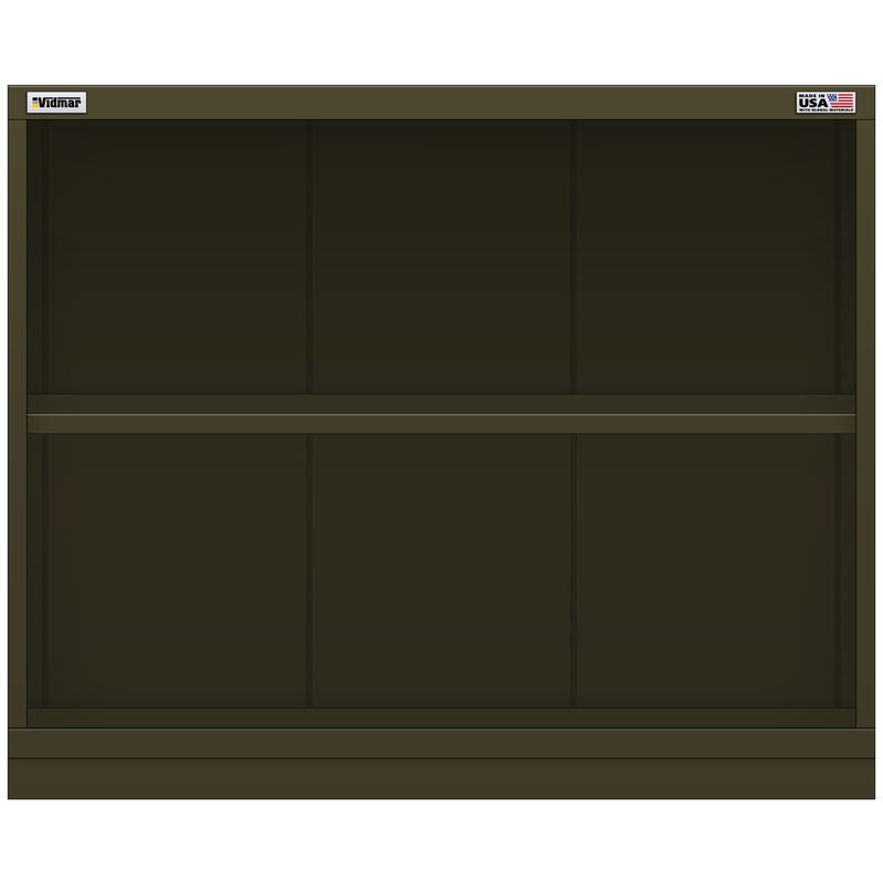 Vidmar Shelf Cabinet, Shallow, 2 Shelf, 45" W 21.4" D 37" H (XLS2001A)