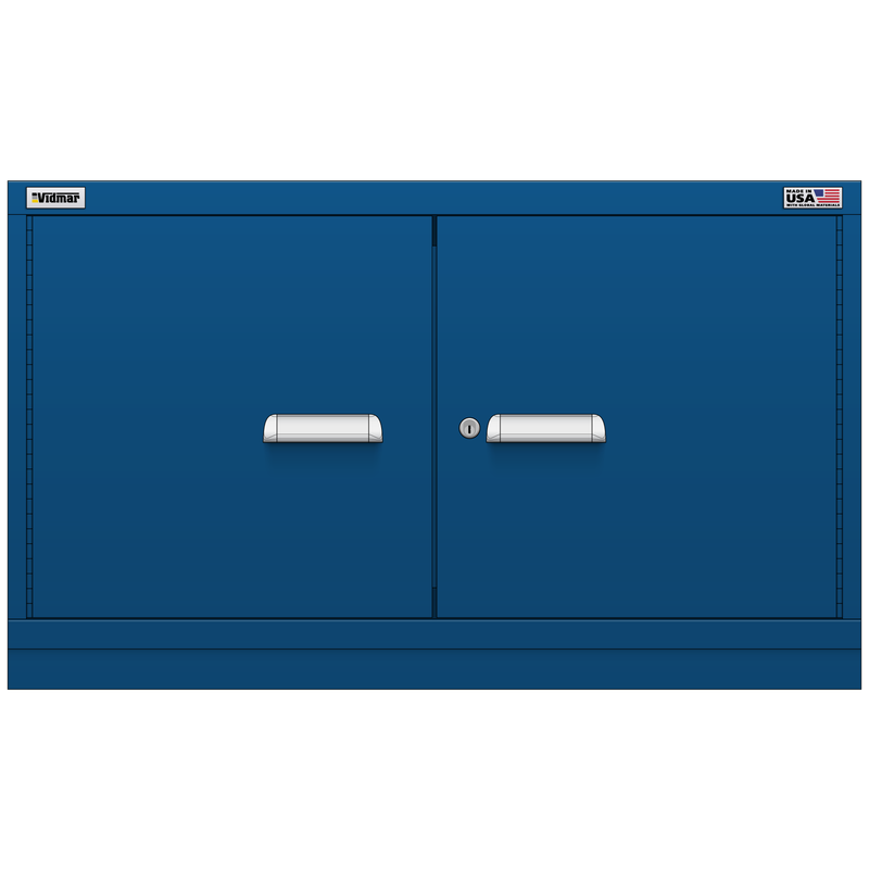 Vidmar Shelf Cabinet, 2 Shelf, w/ Hinged Doors, 45" W 21.4" D 27" H (XLD1351AL)