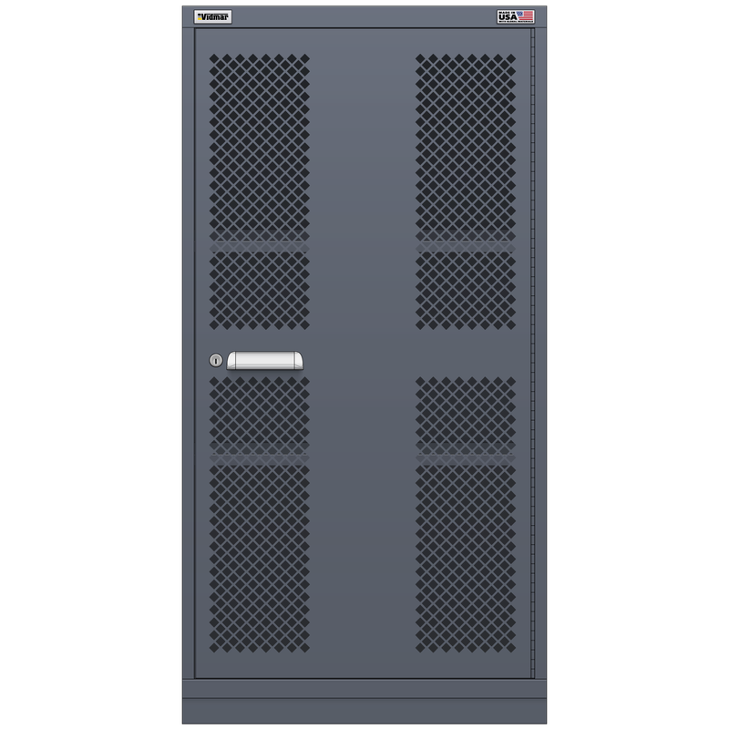 Vidmar Shelf Cabinet, 3 Shelf, w/ Hinged Mesh Door, 22.5" W 27.8" D 59" H (SVEMD34R/L2AL)