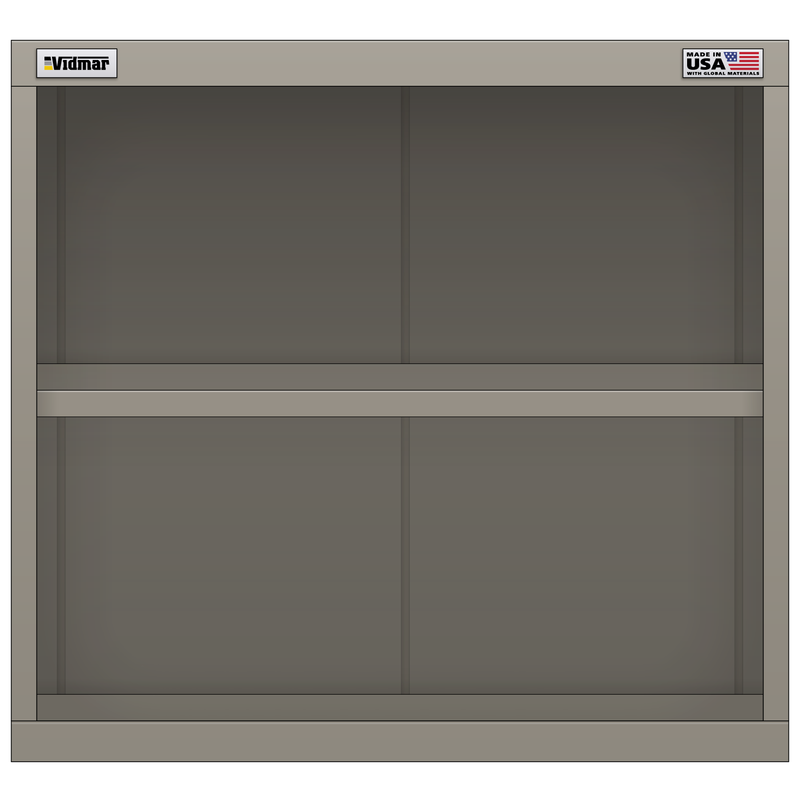 Vidmar Stacking Overhead Shelf Cabinet, Shallow, 2 Shelf, 30" W 21.4" D 27.8" H (LWO1551A)