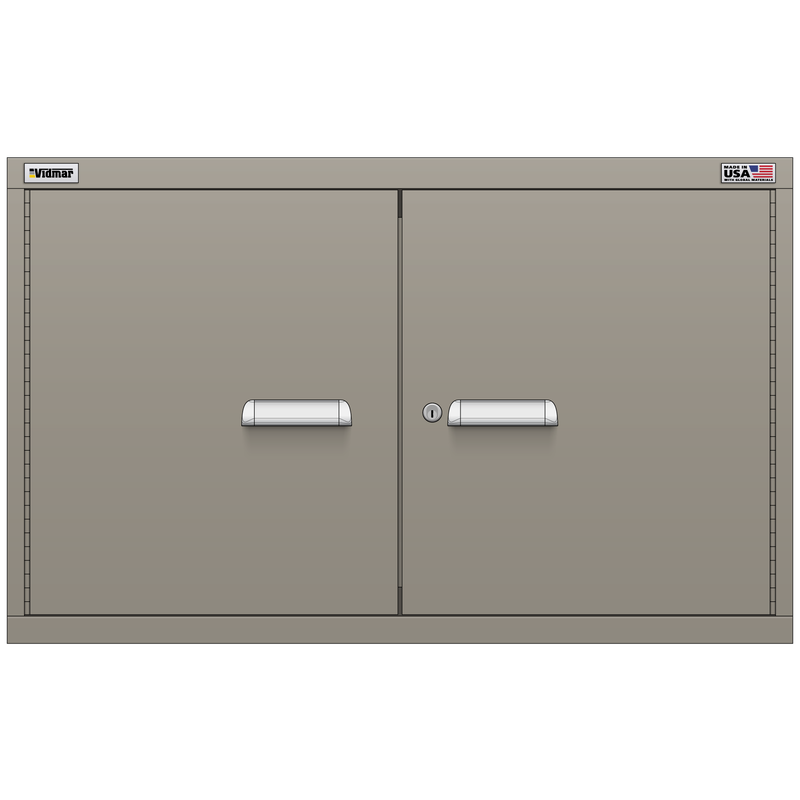 Vidmar Overhead Shelf Cabinet, 2 Shelf, w/ Hinged Doors, 45" W 27.8" D 27.8" H (XWOD1551AL)