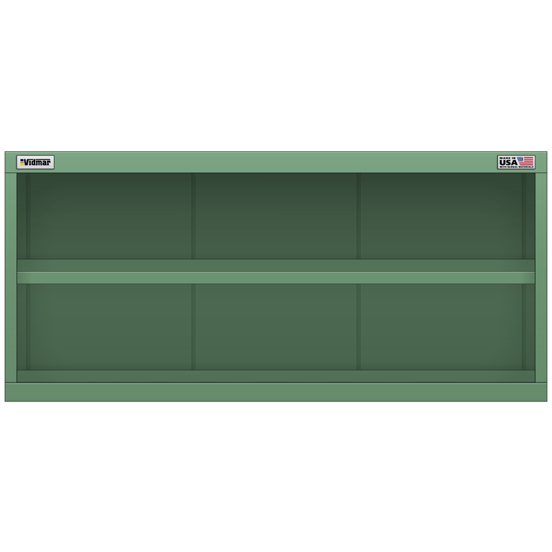 Vidmar Overhead Shelf Cabinet, 2 Shelf, 45" W 21.4" D 20.8" H (XLO1101A)