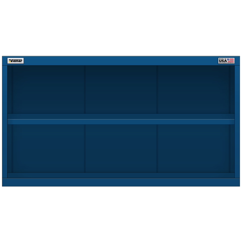 Vidmar Stacking Overhead Shelf Cabinet, Shallow, 2 Shelf, 45" W 21.4" D 24.7" H (XLO1351A)