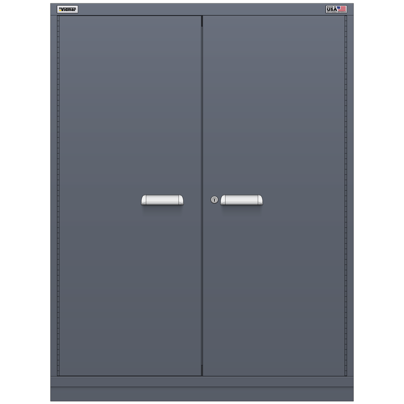 Vidmar Shelf Cabinet, Shallow, 3 Shelf, w/ Hinged Doors, 45" W 21.4" D 59" H (XLD3402AL)