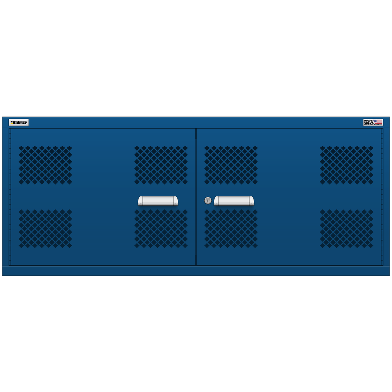 Vidmar Overhead Shelf Cabinet, 2 Shelf, w/ Hinged Mesh Doors, 60" W 27.8" D 24.7" H (DWOEMD1351AL)