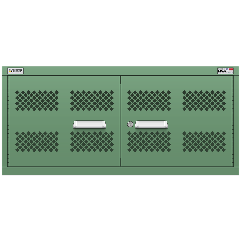 Vidmar Overhead Shelf Cabinet, 2 Shelf, w/ Hinged Mesh Doors, 45" W 27.8" D 20.8" H (XWOEMD1101AL)
