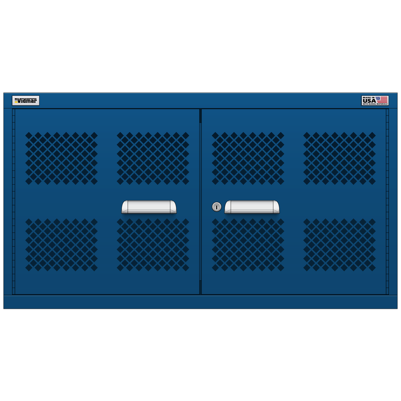 Vidmar Overhead Shelf Cabinet, 2 Shelf, w/ Hinged Mesh Doors, 45" W 27.8" D 24.7" H (XWOEMD1351AL)