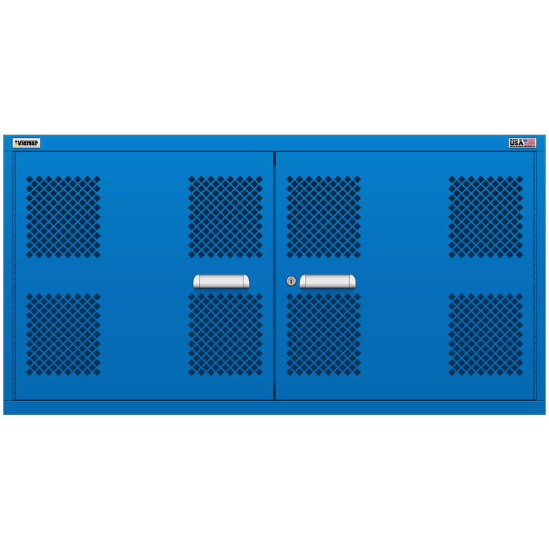 Vidmar Overhead Shelf Cabinet, 2 Shelf, w/ Hinged Mesh Doors, 60" W 27.8" D 31" H (DWOEMD1751AL)