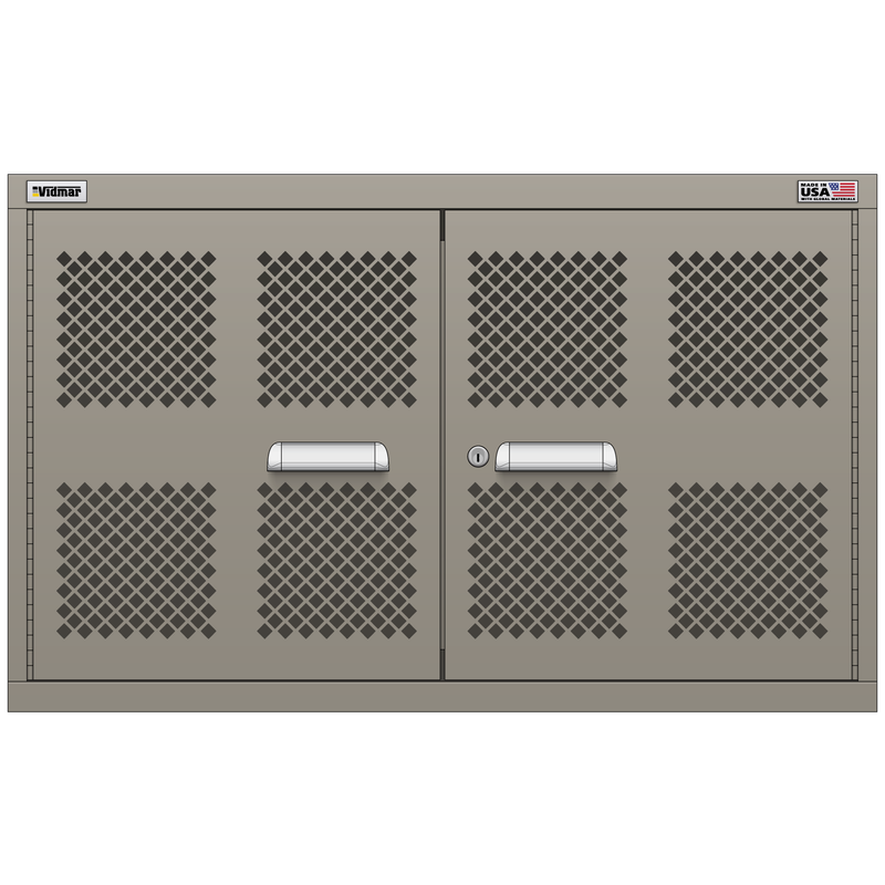 Vidmar Overhead Shelf Cabinet, 2 Shelf, w/ Hinged Mesh Doors, 45" W 27.8" D 27.8" H (XWOEMD1551AL)