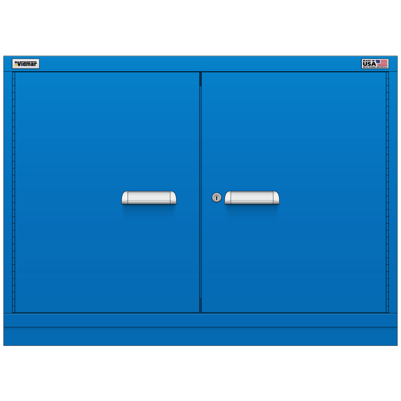 Vidmar Shelf Cabinet, 2 Shelf, w/ Hinged Doors, 45" W 27.8" D 33" H (XWD1751AL)
