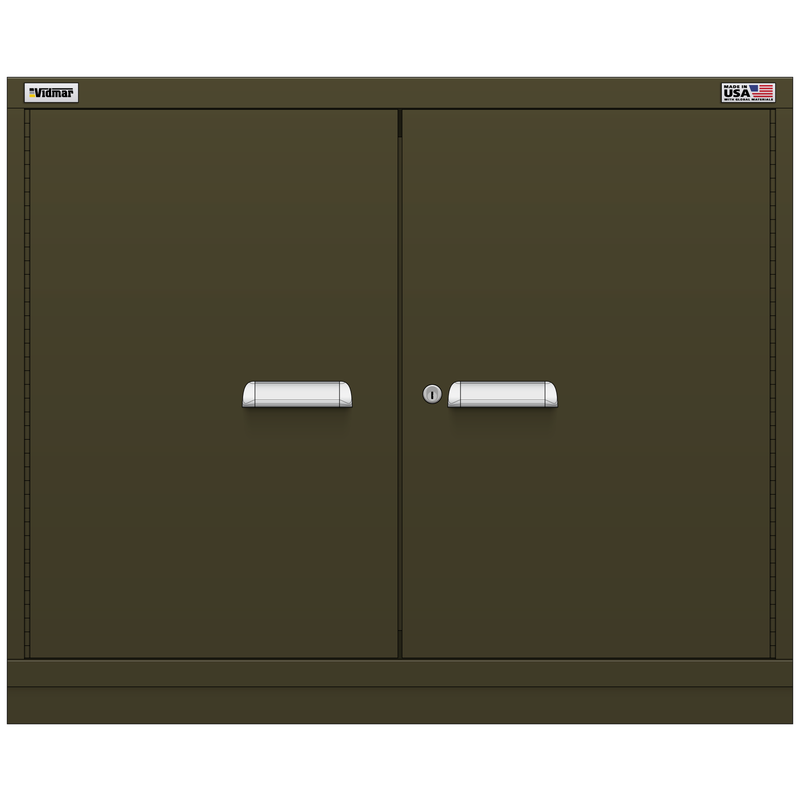 Vidmar Shelf Cabinet, 2 Shelf, w/ Hinged Doors, 45" W 27.8" D 37" H (XWD2001AL)