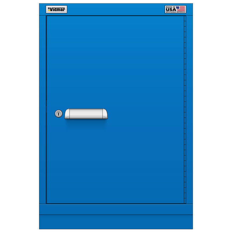 Vidmar Shelf Cabinet, Shallow, 2 Shelf, w/ Hinged Door, 22.5" W 21.4" D 33" H (SLD17R/L1AL)