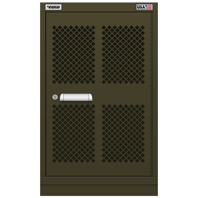 Vidmar Shelf Cabinet, 2 Shelf, w/ Hinged Mesh Door, 30" W 27.8" D 37" H (EMD200R/L1AL)