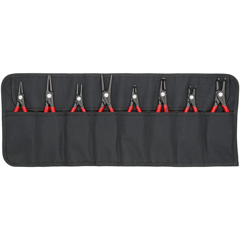 KNIPEX Precision Circlip Pliers Set, 8 pcs, w/ Tool Roll (00 19 58 V02)