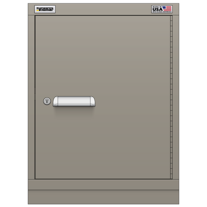 Vidmar Shelf Cabinet, 2 Shelf, w/ Hinged Door, 22.5" W 27.8" D 30" H (SVD15R/L1AL)