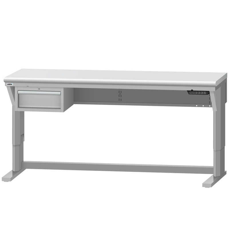 LISTA Align® Workbench, Electric, w/ Hanging Cabinet, 72" W x 30" D x 28.75-43.75" H (ALE/R5100-7230)