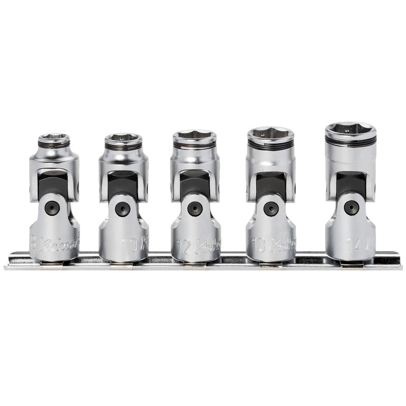 Ko-ken 3/8" Socket Set, 6-Point, Nut Grip, Universal Joint, 5 pcs (RS3441M/5)