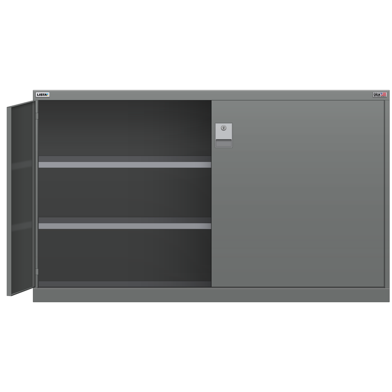 LISTA Shelf Cabinet, 3 Shelf, w/ Hinged Doors, 56.3" W 28.5" D 33.5" H (DWHD750)