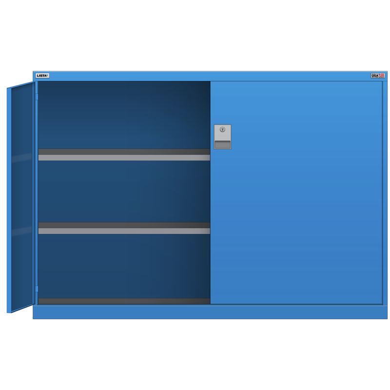 LISTA Shelf Cabinet, 3 Shelf, w/ Hinged Doors, 56.3" W 28.5" D 39.4" H (DWHD900)
