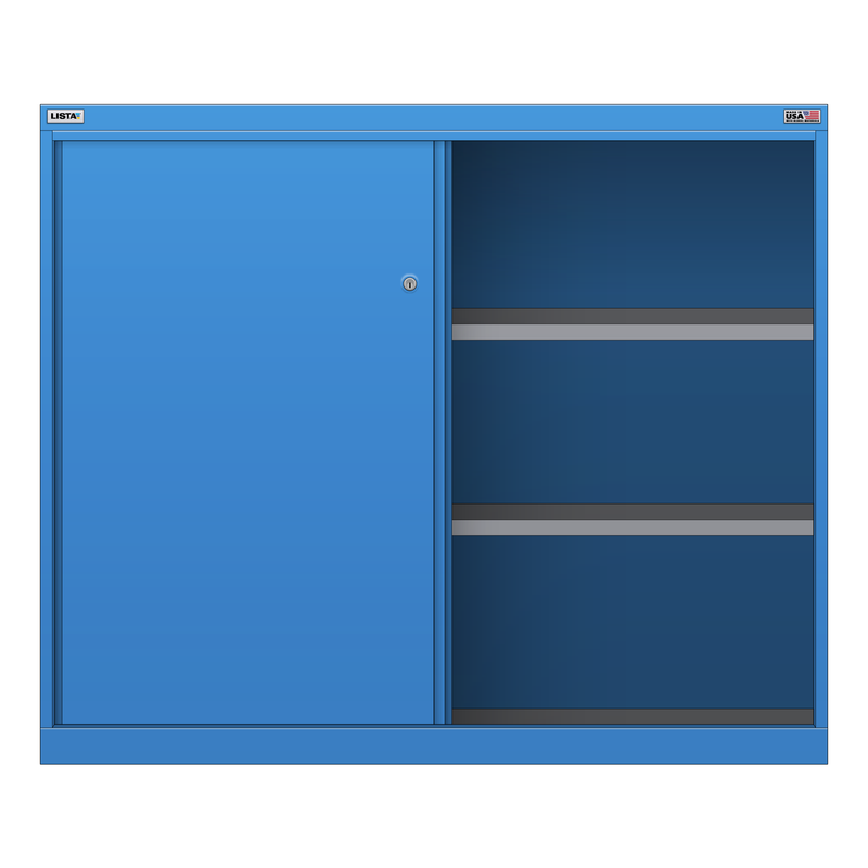 LISTA Shelf Cabinet, 3 Shelf, w/ Sliding Doors, 47.0" W 22.5" D 39.4" H (MSSD900)