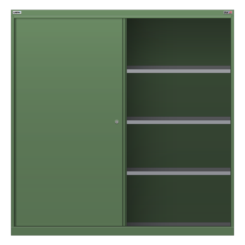 LISTA Shelf Cabinet, 4 Shelf, w/ Sliding Doors, 56.3" W 28.5" D 57.1" H (DWSD1350)