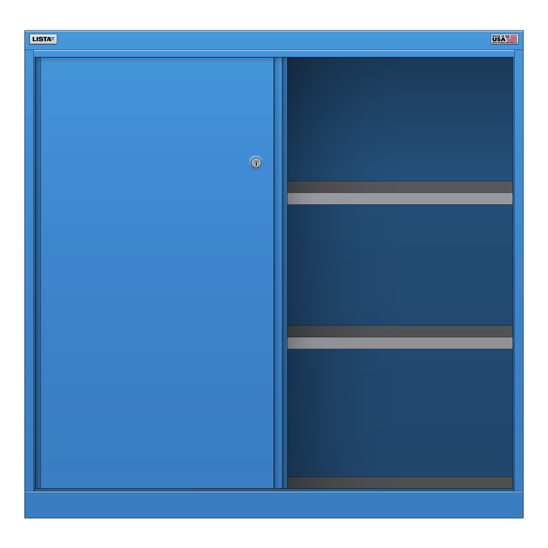 LISTA Shelf Cabinet, 3 Shelf, w/ Sliding Doors, 40.3" W 22.5" D 39.4" H (HSSD900)