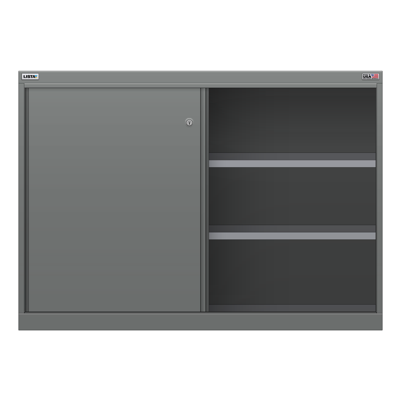LISTA Shelf Cabinet, 3 Shelf, w/ Sliding Doors, 47.0" W 28.5" D 33.5" H (MWSD750)
