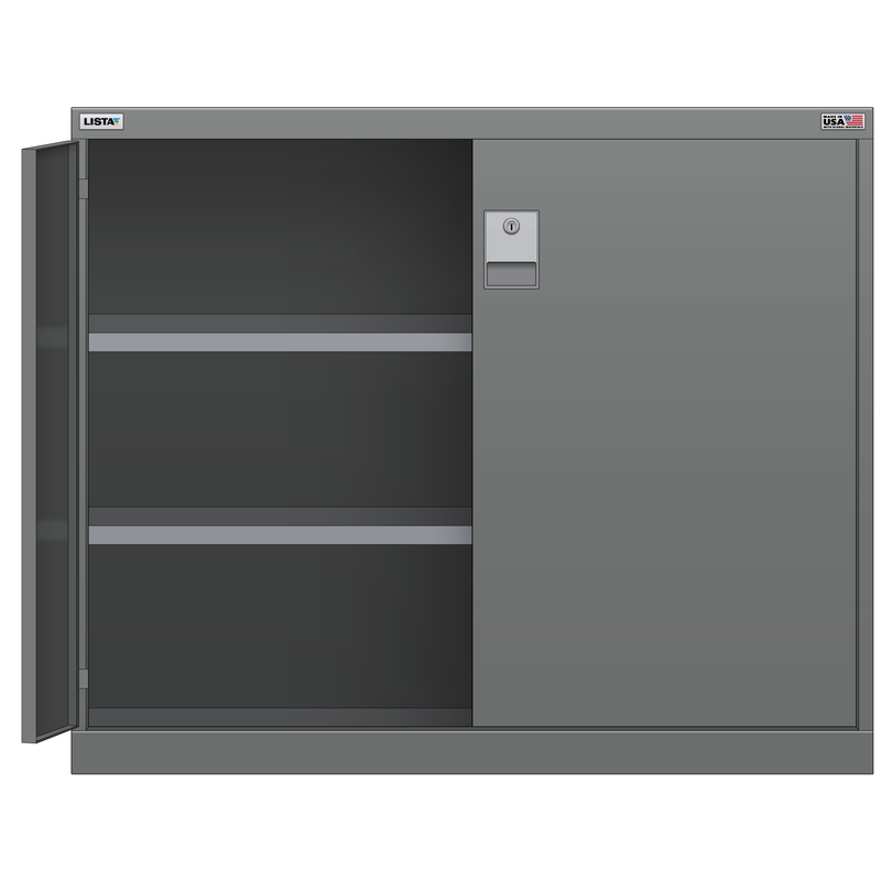 LISTA Shelf Cabinet, 3 Shelf, w/ Hinged Doors, 40.3" W 22.5" D 33.5" H (HSHD750)