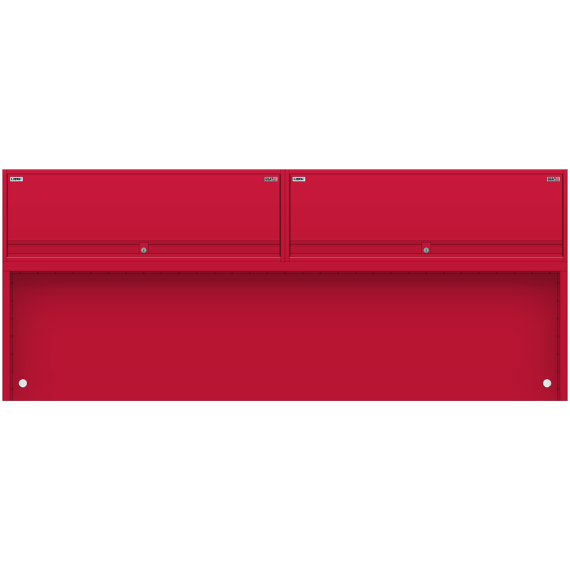 LISTA Overhead Cabinet Bay, 96" W x 22" Clearance, Dual 48" W x 16" H Cabinets, Retractable Door (X-SRO2/1600-9622RD)
