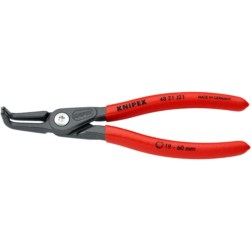 KNIPEX Precision Circlip Pliers, Internal 19–60 mm, 90° Angled (48 21 J21)