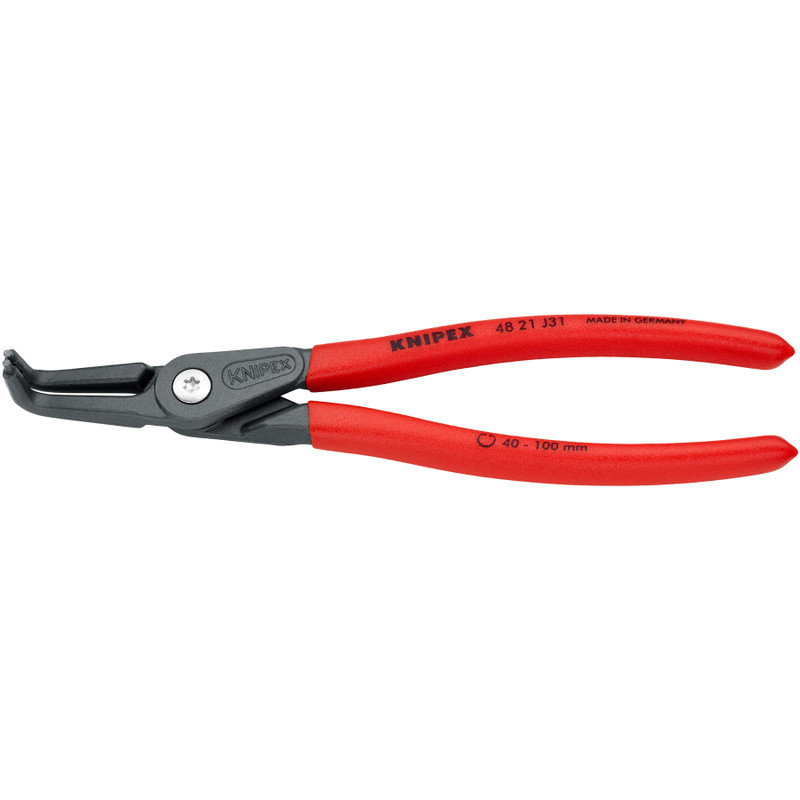 KNIPEX Precision Circlip Pliers, Internal 40–100 mm, 90° Angled (48 21 J31)