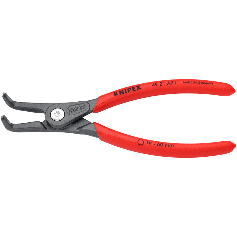 KNIPEX Precision Circlip Pliers, External 19–60 mm, 90° Angled (49 21 A21)
