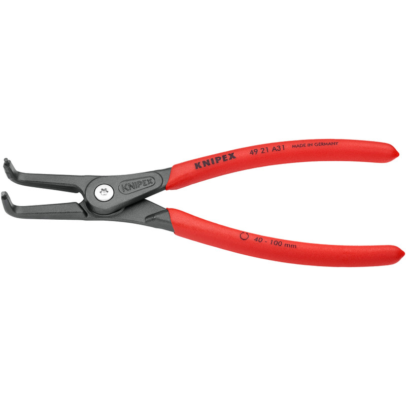 KNIPEX Precision Circlip Pliers, External 40–100 mm, 90° Angled (49 21 A31)