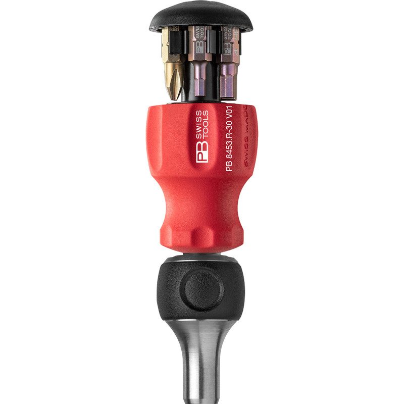 PB Swiss Tools Stubby SwissGrip Tire Valve Tool - Santoprene Handle, For Schrader Valve Cores
