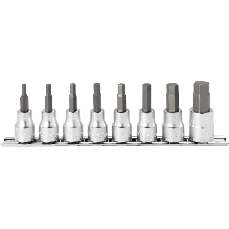 Ko-ken 3/8" Bit Socket Set, Hex SAE, 50 mm Long, 8 pcs (RS3010A/8-L50)