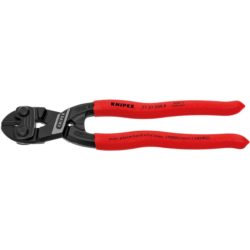 KNIPEX CoBolt® Compact Fencing Cutters, w/ Notched Blade, 8" (71 31 200 R)