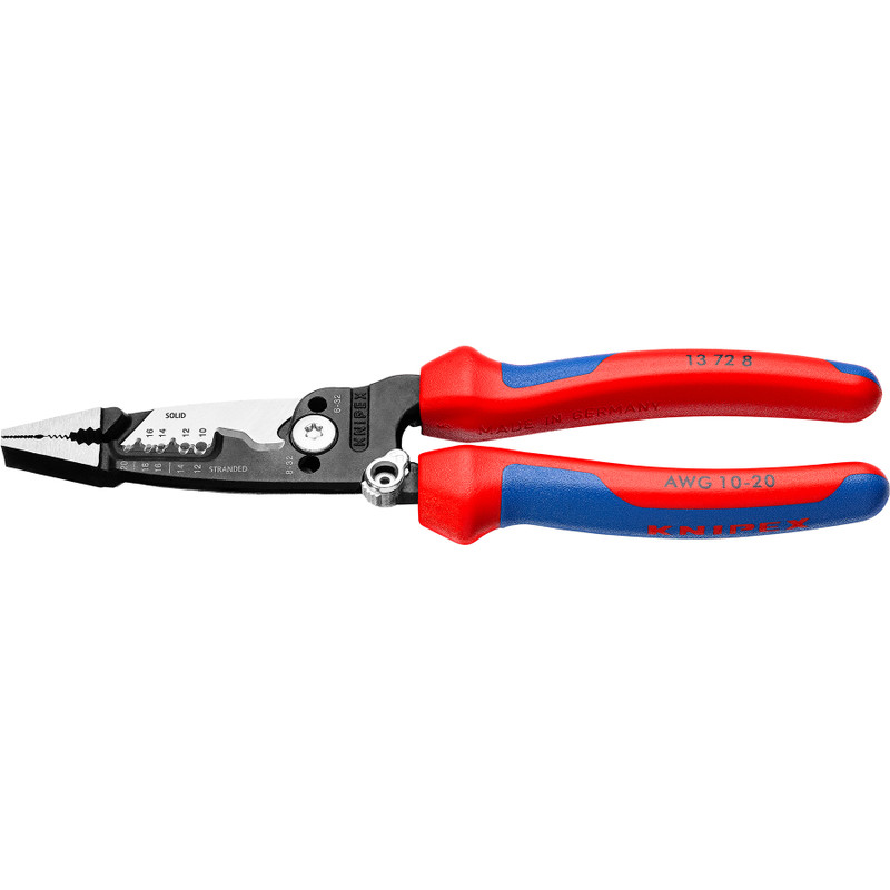 KNIPEX Forged Wire Strippers, Multi-Component, 8" (13 72 8)