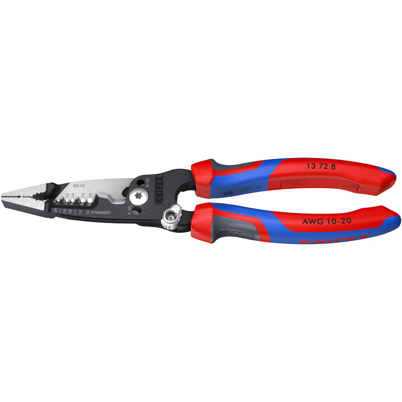 KNIPEX Forged Wire Strippers, Comfort-Grip, 8" (13 72 8)