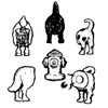 5 ASSORTED DOG BUTT MAGNETS PLUS HYDRANT