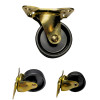 CASTER, 40.5MM X 17MM SWIVEL BASE BRASS FINISH