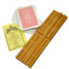 FOLDING WOODEN CRIBBAGE BOARD W/ CARDS & INSTRUCT.