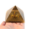 REAL GOLDEN SCORPION PYRAMID PAPERWEIGHT, ACRYLIC