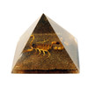 REAL GOLDEN SCORPION PYRAMID PAPERWEIGHT, ACRYLIC