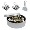 MAGNETIC BASE TIN WITH 2-3/4" WINDOW BINDER CLIPS