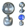 BATTERY OPERATED RACE NIGHT CLOCK SILVER