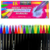 PACKAGE 18 ASSORTED COLORS BRUSH TIP MARKERS
