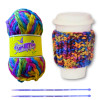 COZY CUP KNITTING KIT WITH YARN AND NEEDLES