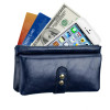 NAVY KEY RING WALLET WITH RFID PROTECTION