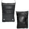 ZIPPERED SHOULDER NECK PURSE LAMBSKIN